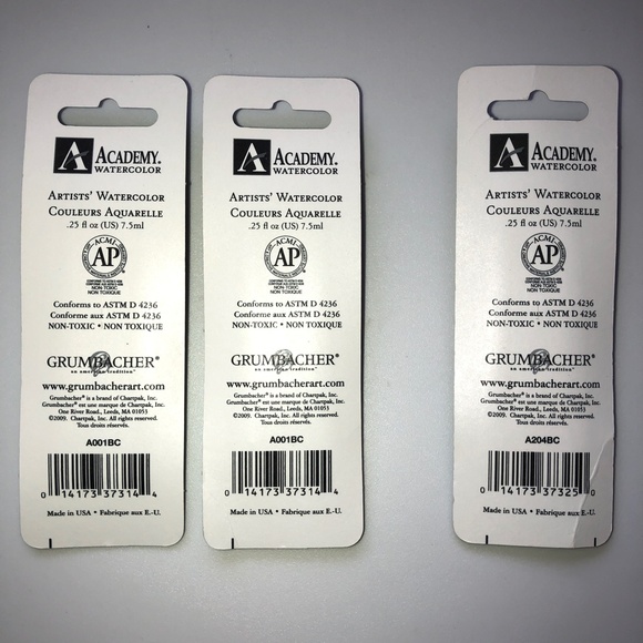 GRUMBACHER ACADEMY Watercolor Set of 15 .25 oz/ 7.5 ml Tubes NEW! - Picture 13 of 15
